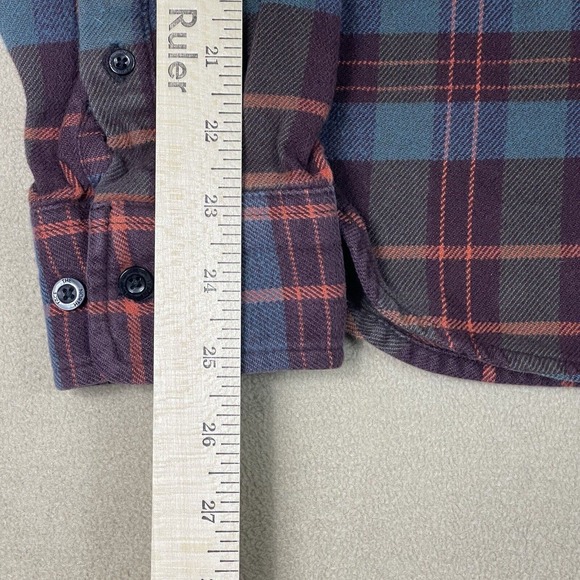 The North Face Shirt Men Small Red Blue Plaid Long Sleeve Button Up Hiking Adult - Picture 6 of 11